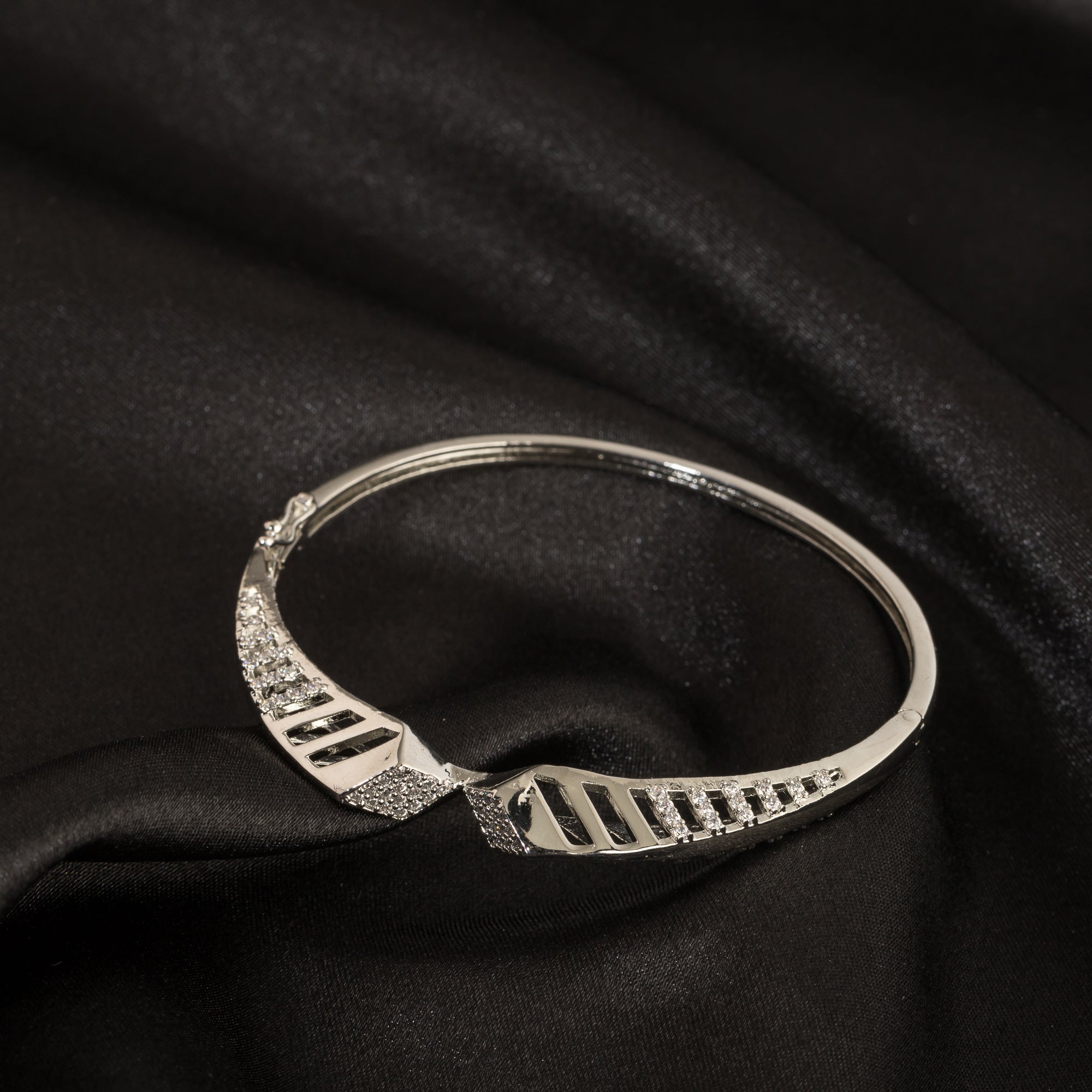 "Beautiful zircon bracelet with studded stones, perfect for party wear, adding sparkle to your wrist."