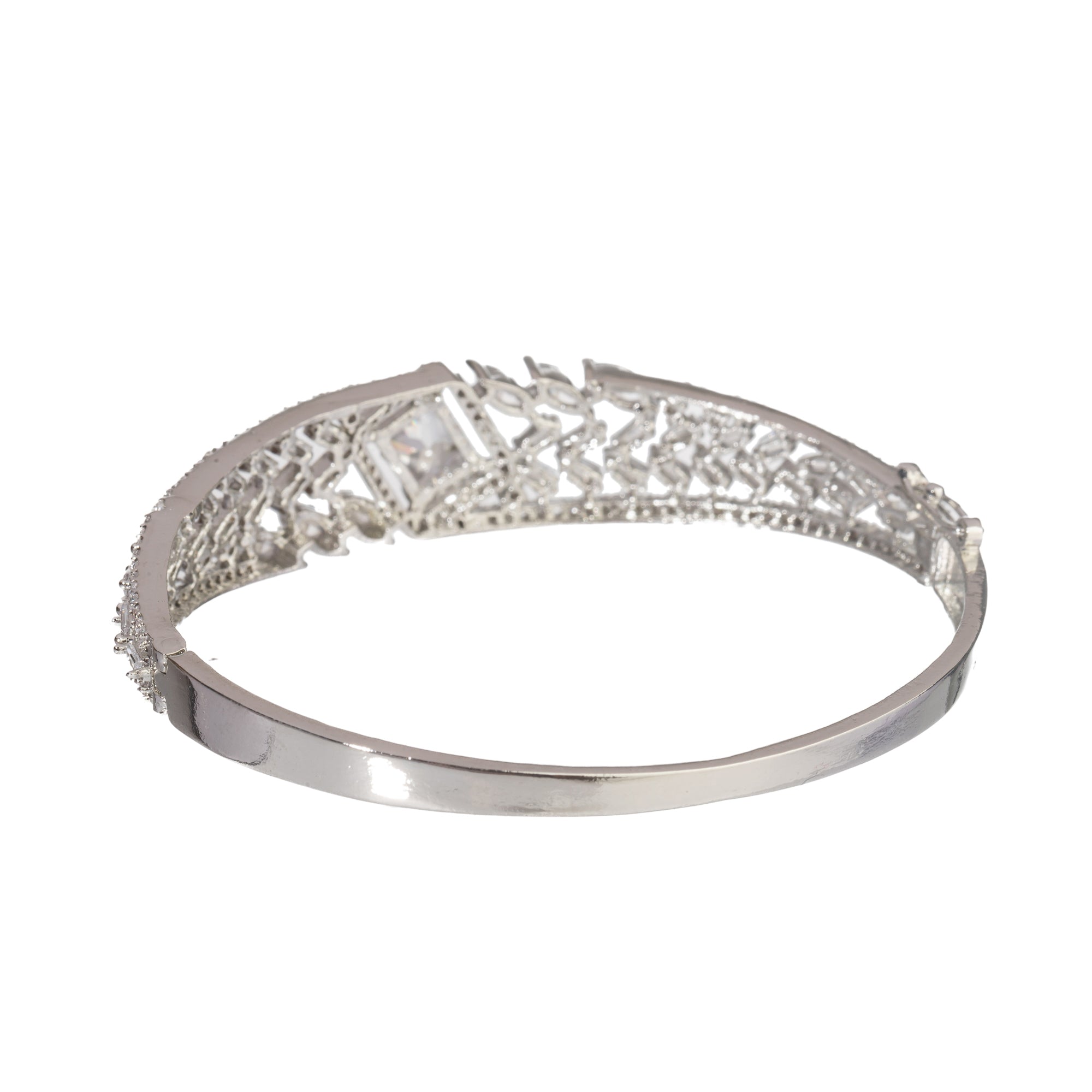 "Dazzling zircon bracelet in silver, adding brilliant sparkle to your wrist, perfect for party wear."