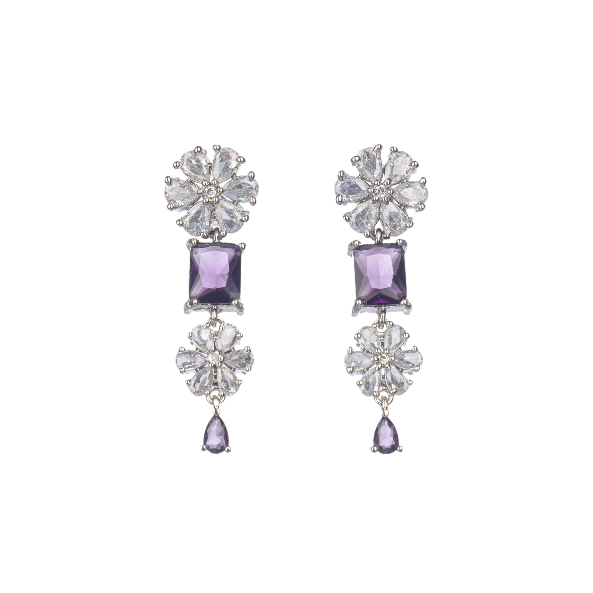 "Navy blue zircon short necklace delivers a sophisticated splash of color and sparkle."