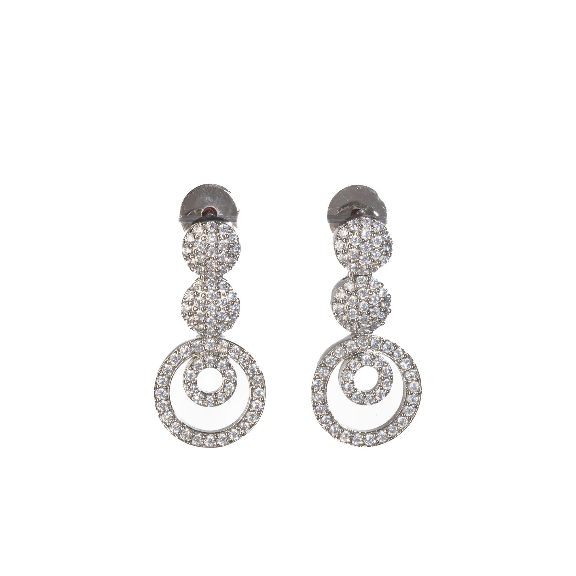 "White zircon necklace exudes classic elegance with sparkling clarity."