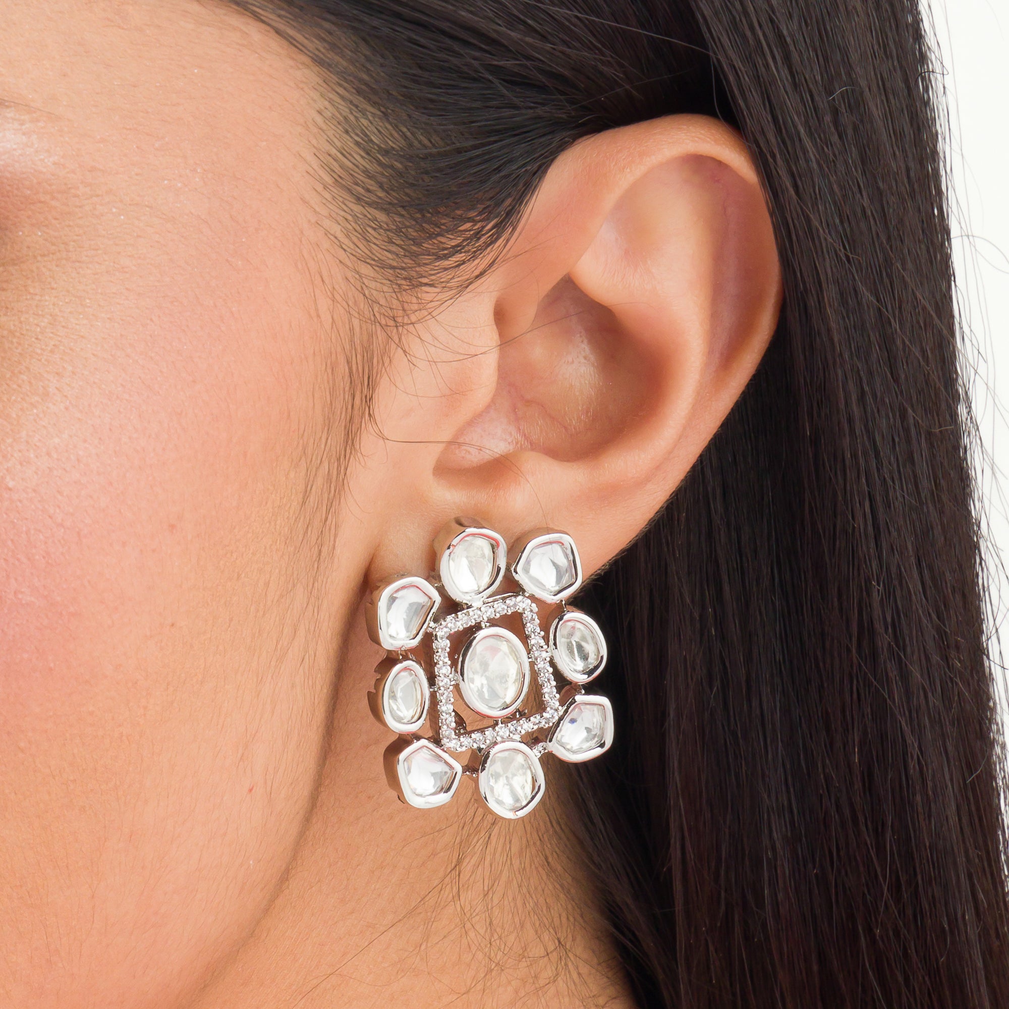 "Understated zircon necklace offers classic elegance and sparkle."