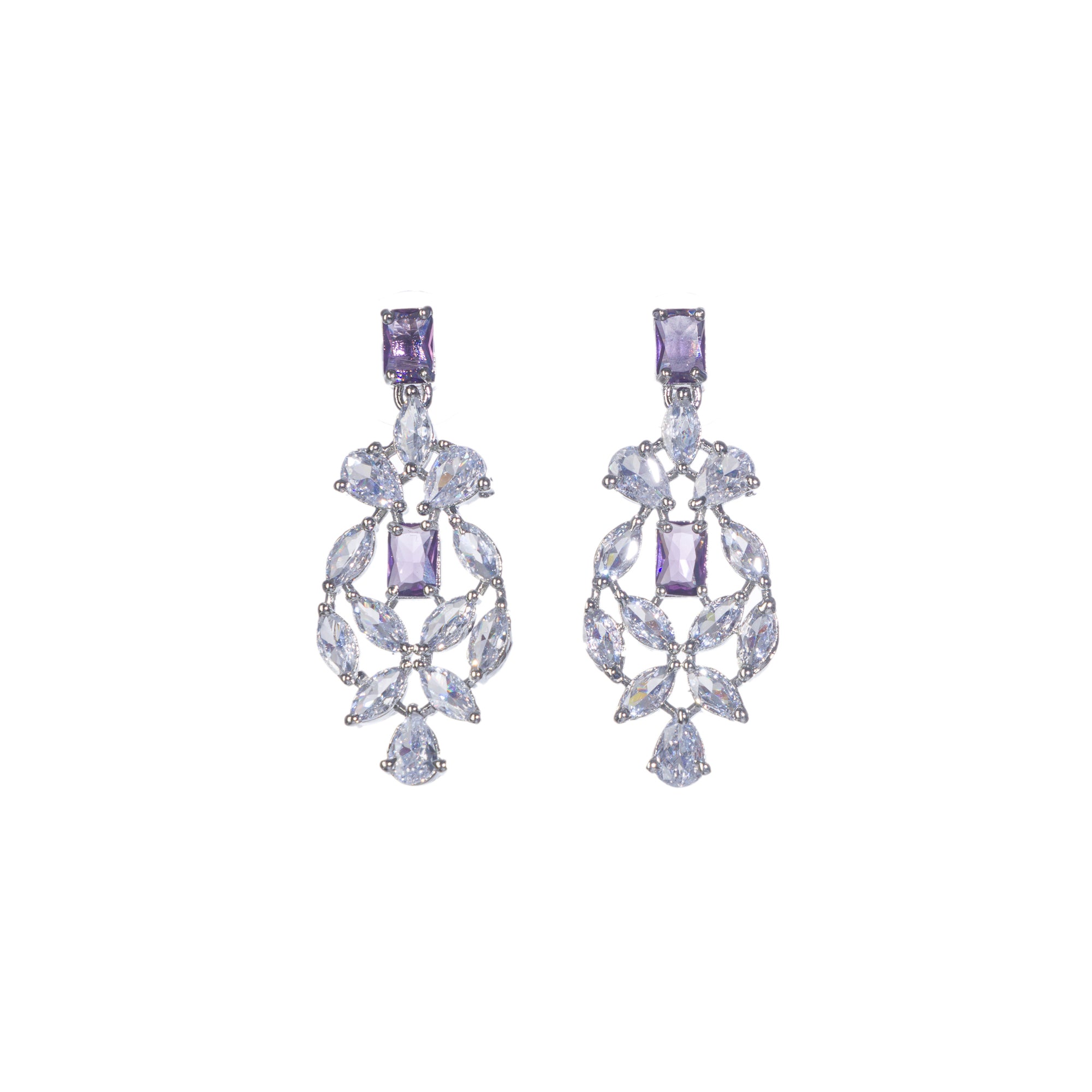 "Navy blue zircon necklace in rose gold offers deep, elegant allure and sophistication."