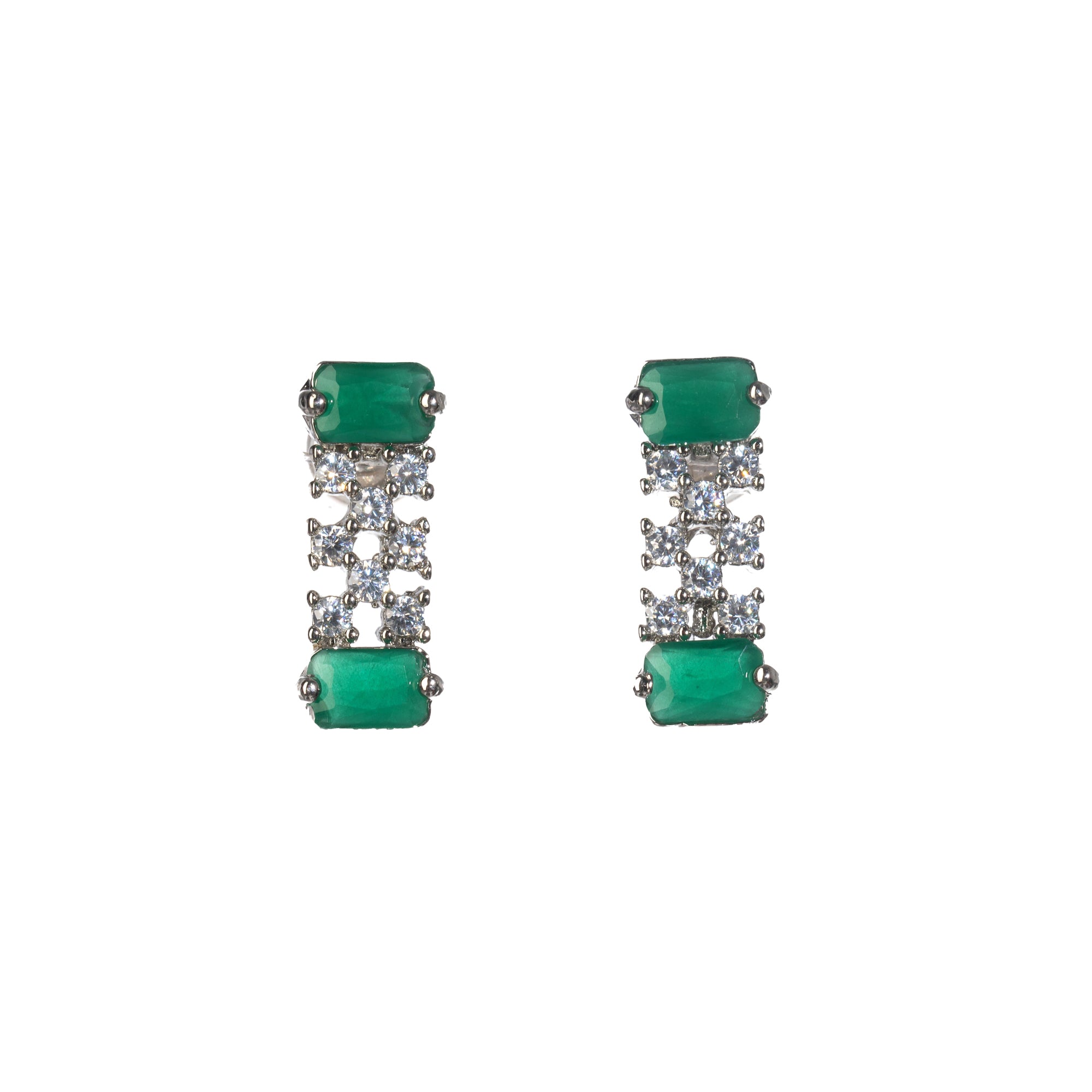 "Green stone zircon necklace adds a pop of vibrant elegance to any look."