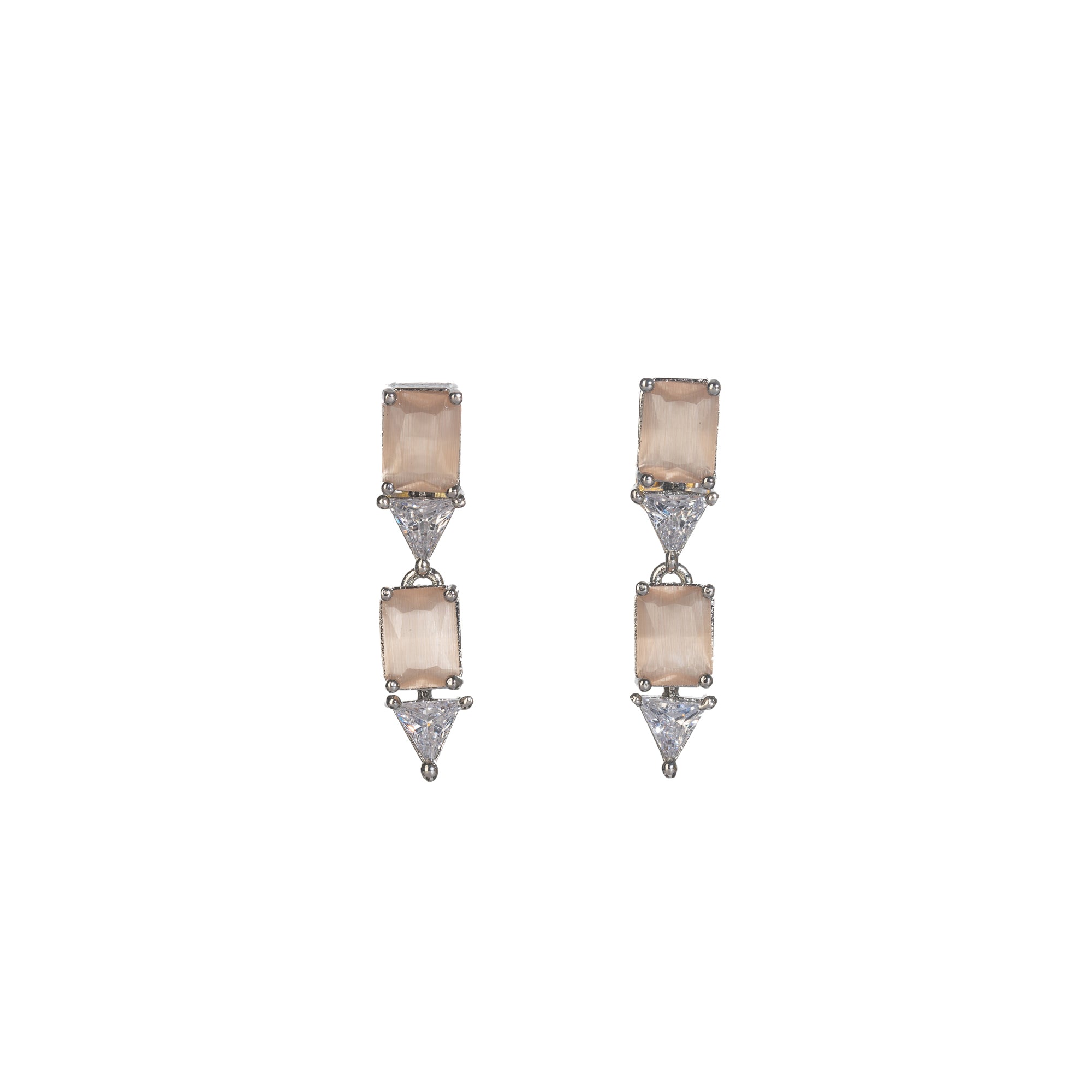 "Bronze and white zircon necklace exudes elegant contrast for a refined finish."