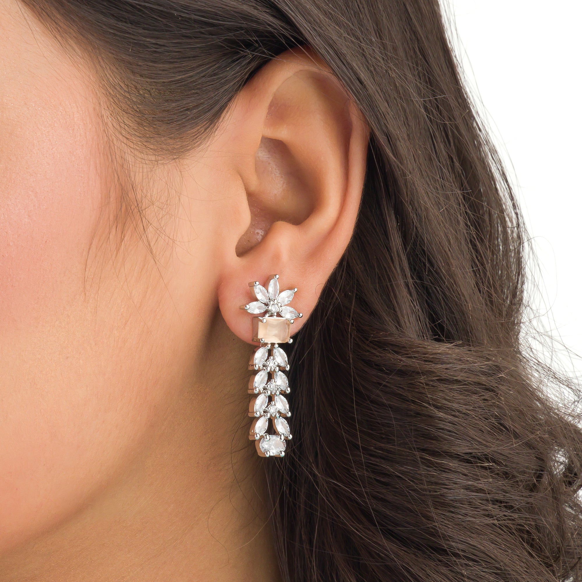 "Radiant orange zircon necklace delivers a bold, vibrant statement."