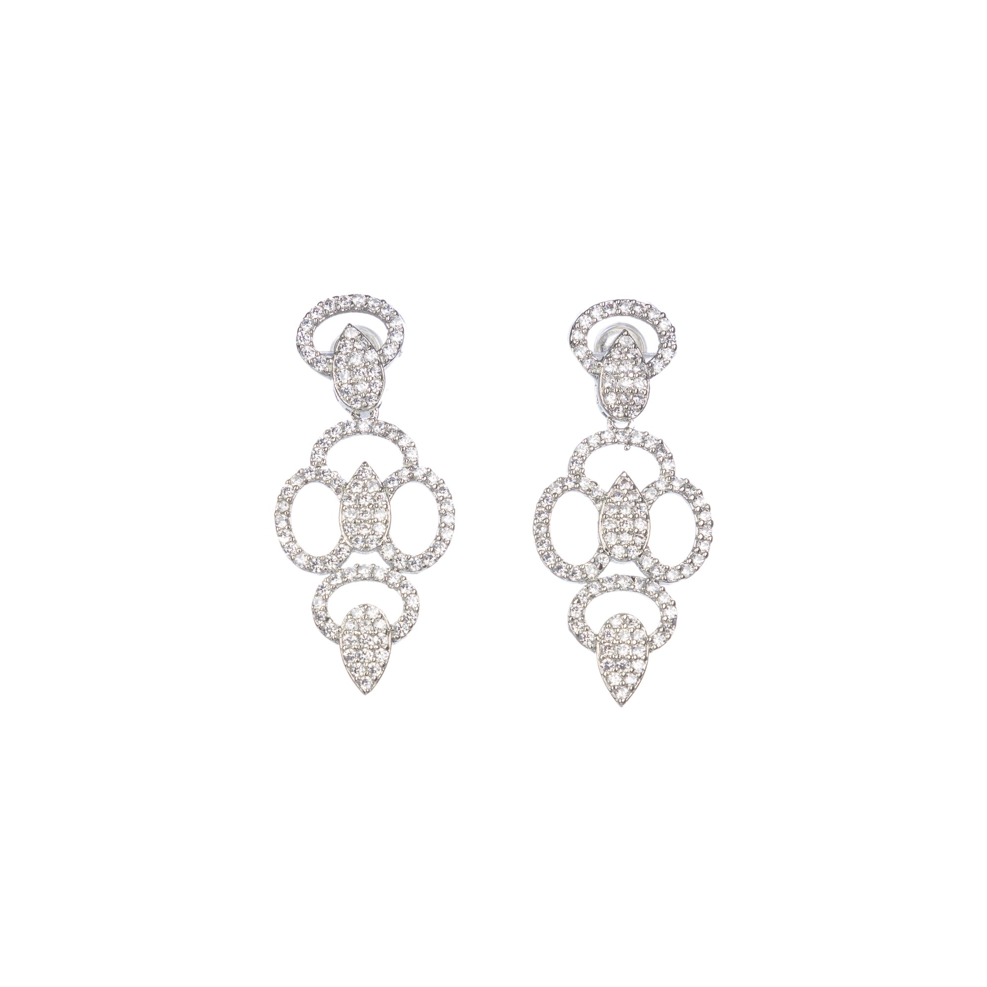 "Zircon necklace with large stone drop adds dramatic sparkle and elegance."