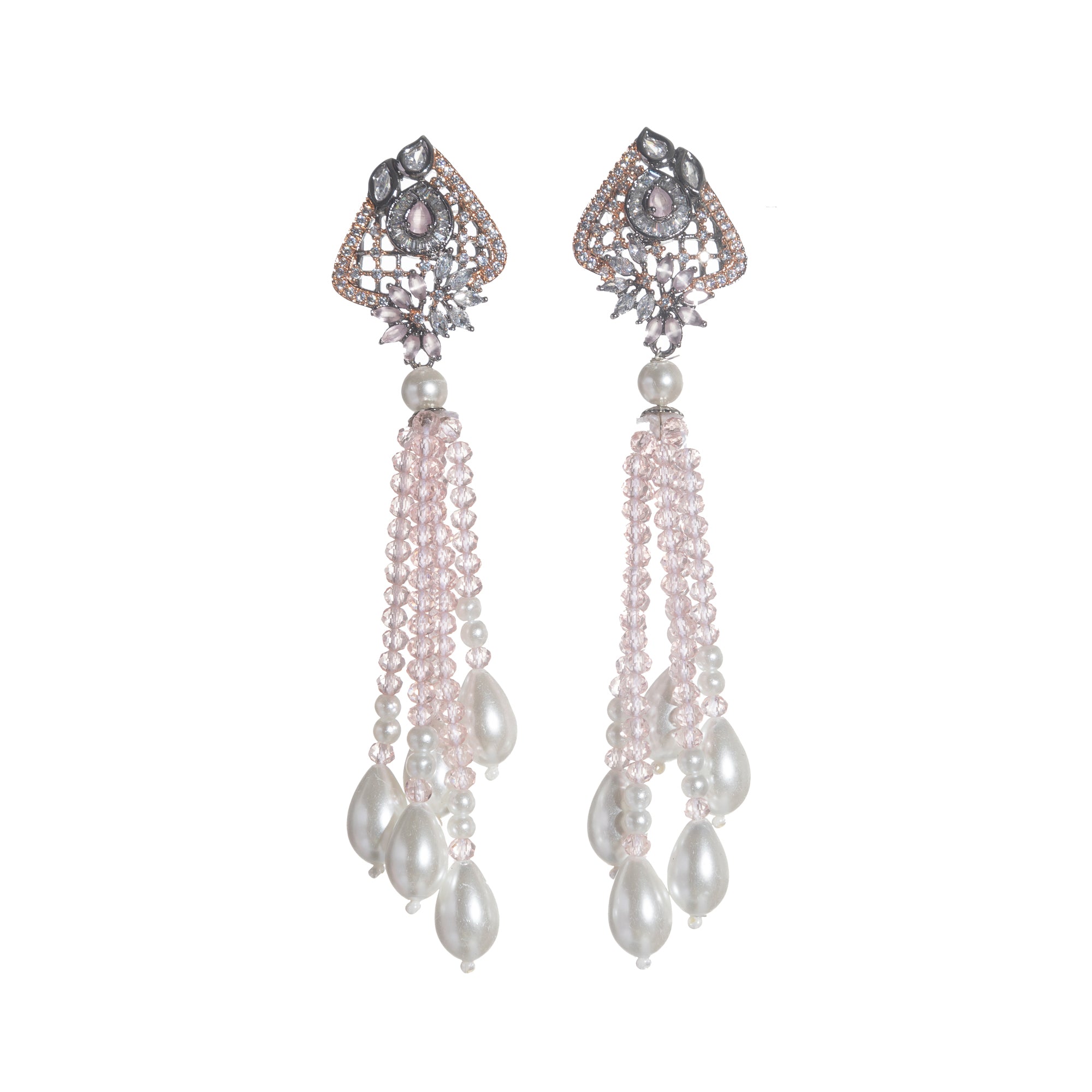 A short necklace with vibrant multi-colour stones brings playful flair to festive attire.