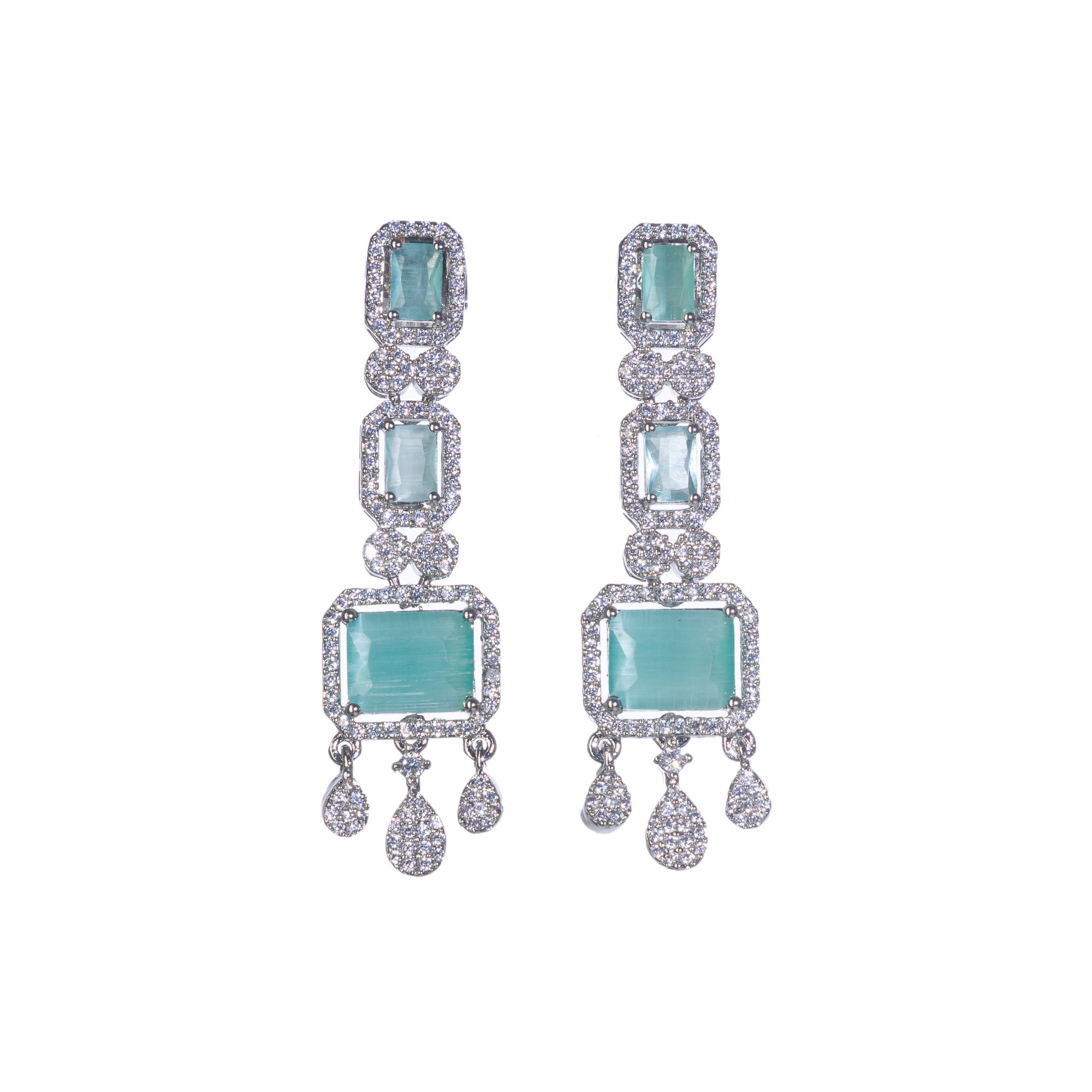 Light green zircon necklace adds a fresh, elegant touch to your festival style.