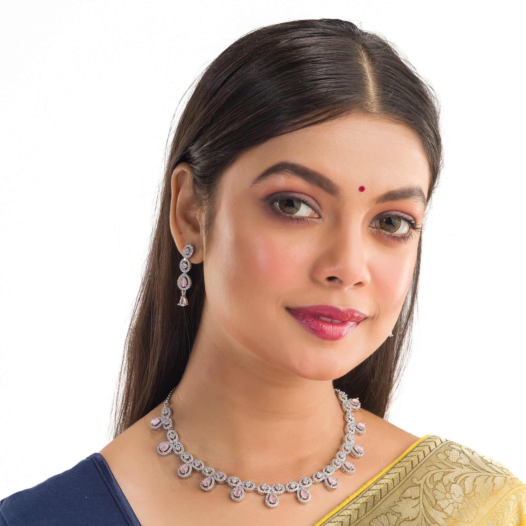 Pink zircon necklace offering vibrant sparkle for a romantic, elegant look