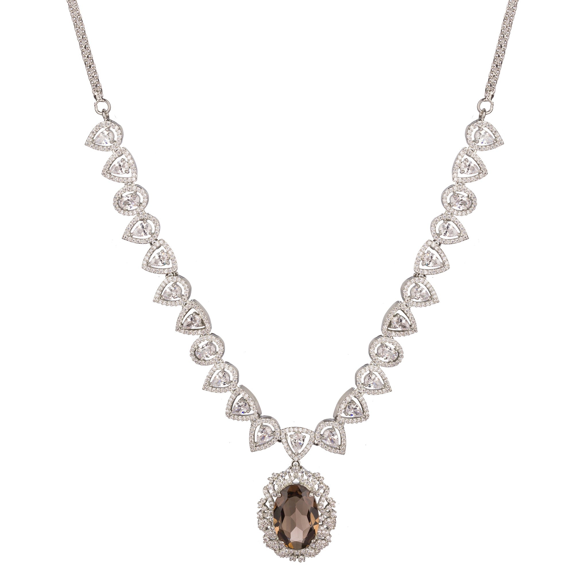 Chocolate zircon necklace with rich sparkle for a chic, sophisticated look