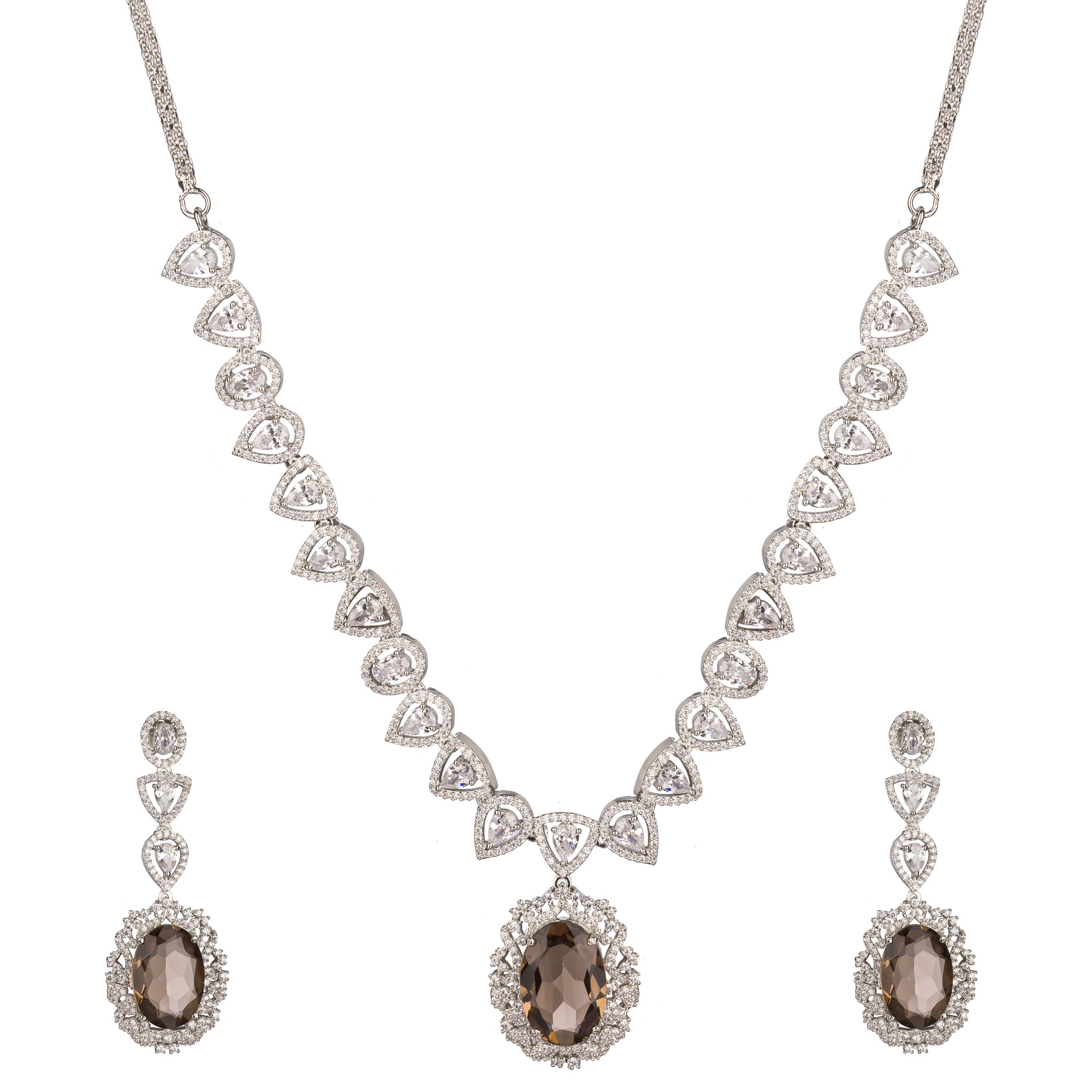 Chocolate zircon necklace with rich sparkle for a chic, sophisticated look