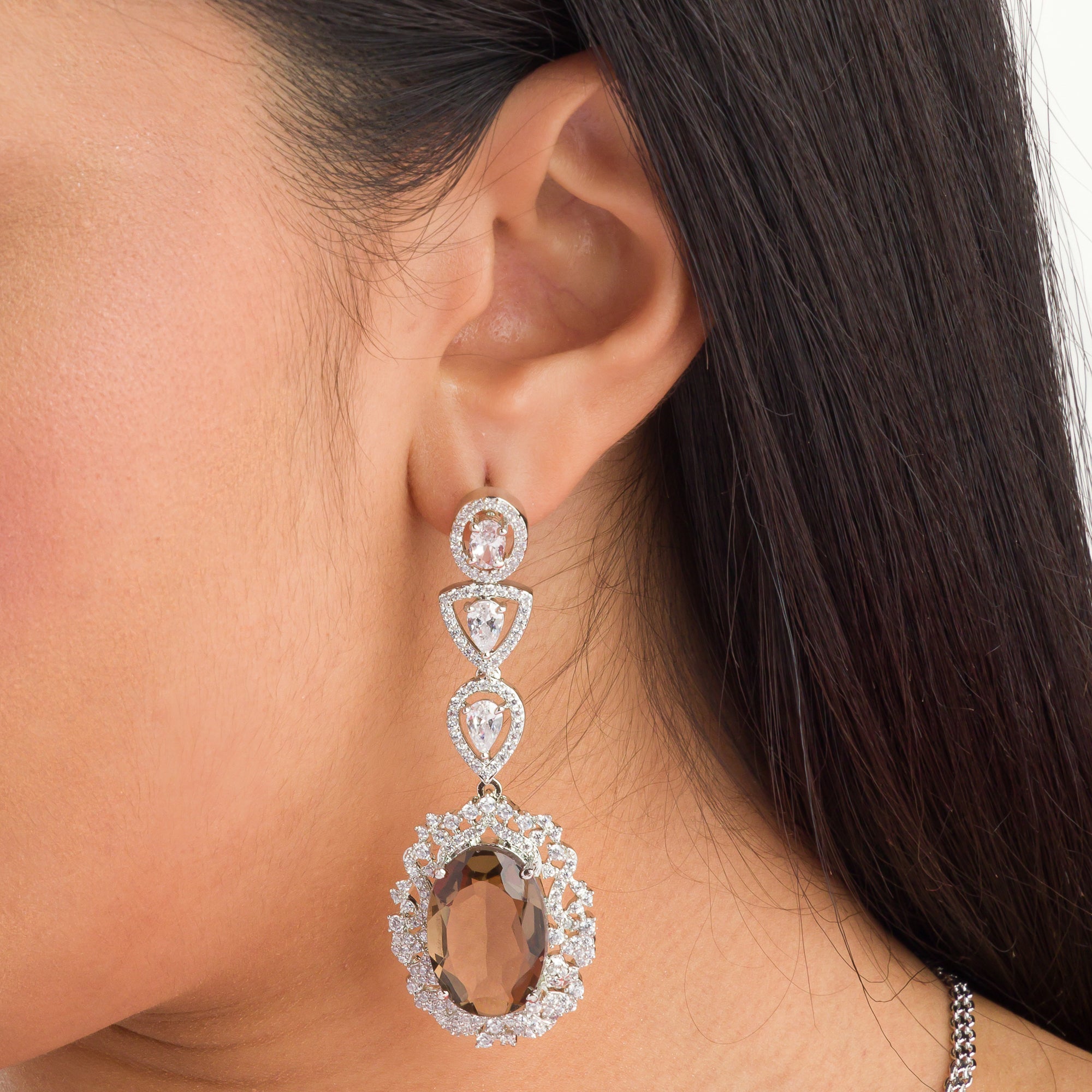 Chocolate zircon necklace with rich sparkle for a chic, sophisticated look