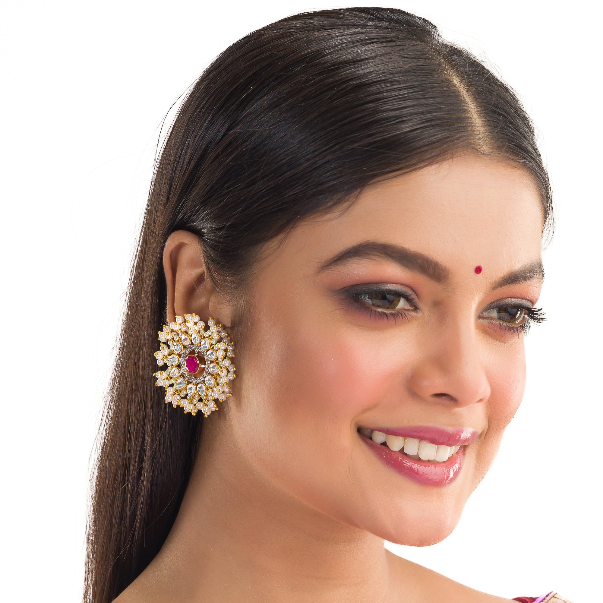 Classic round pearl earrings for an elegant and timeless traditional look