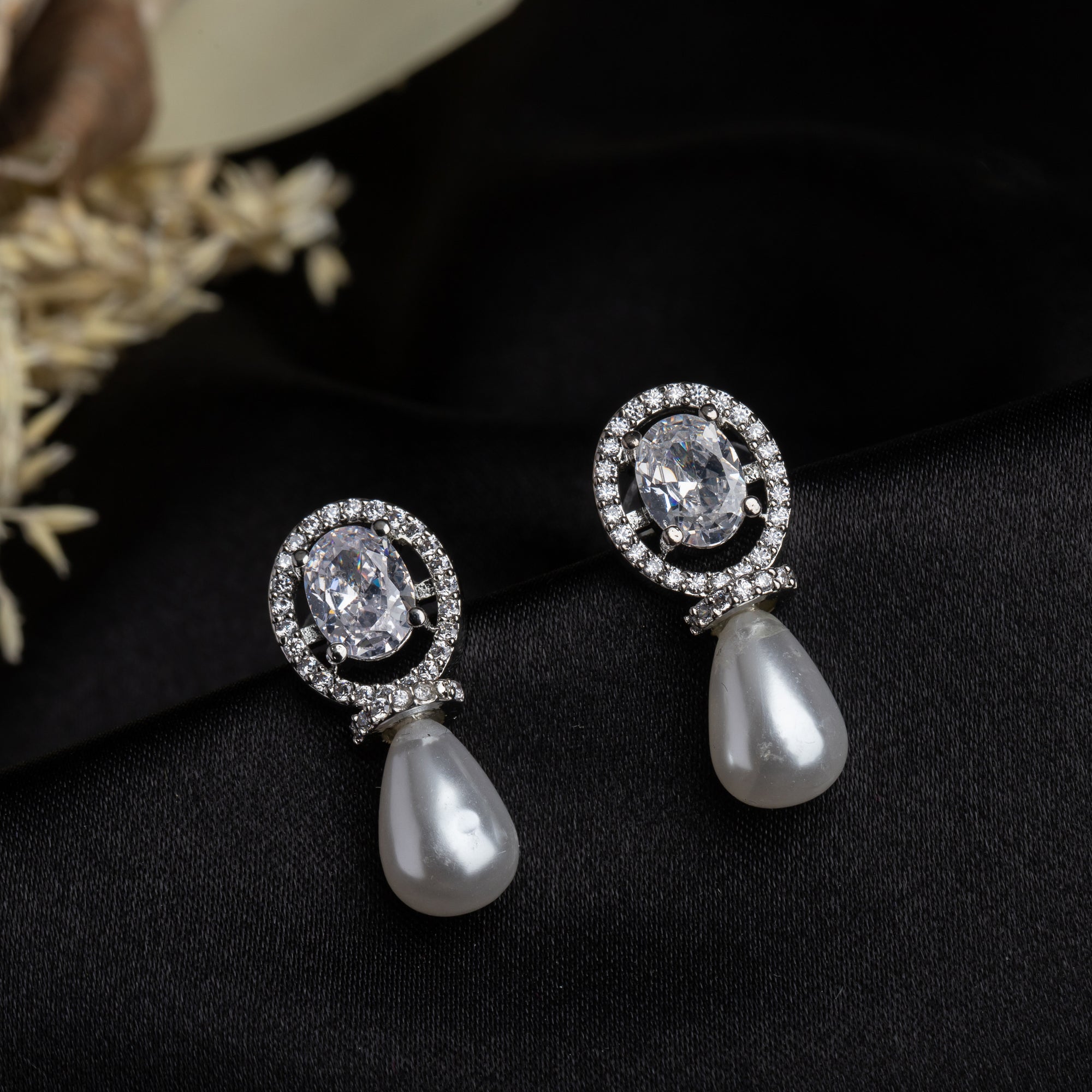 Colorful multi-zircon stud earrings in green, red, and yellow for a vibrant, trendy look