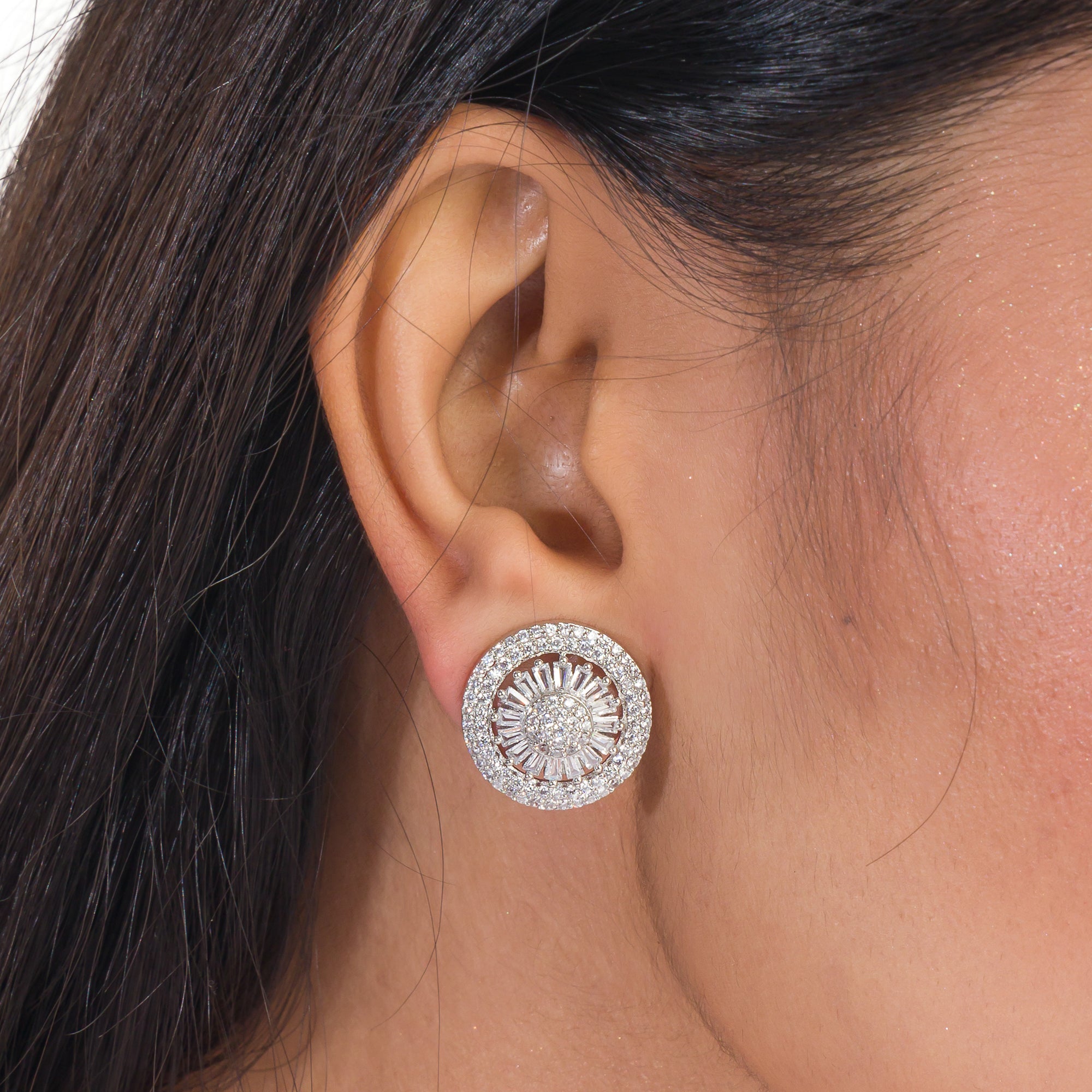 "Zircon casual studs offer effortless sparkle, perfect for everyday elegance."