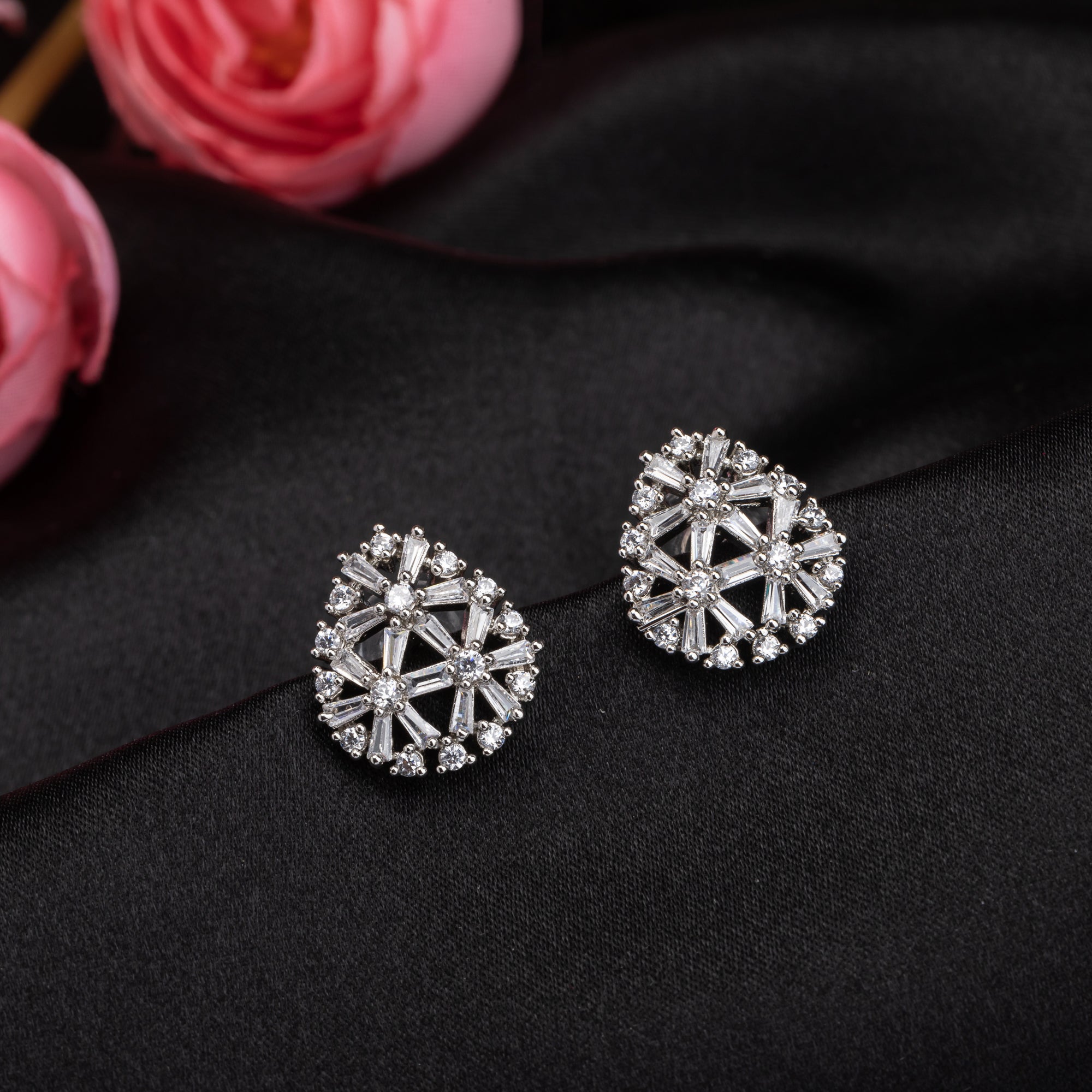 "Silver zircon studs add everyday elegance with subtle sparkle for casual wear."