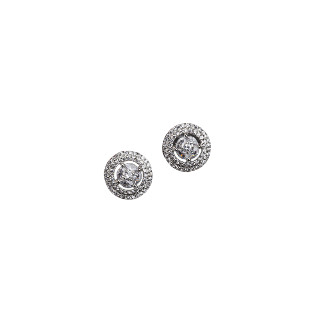 "Timeless zircon stud earrings offer brilliant sparkle and versatile elegance for any occasion."