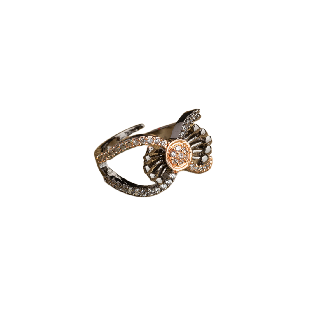 Black zircon finger ring in silver offers a sleek, versatile design for casual elegance.