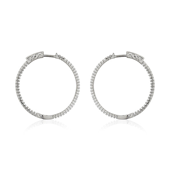 925 silver hoop earrings with sparkling zircon studs for an elegant, sophisticated look.