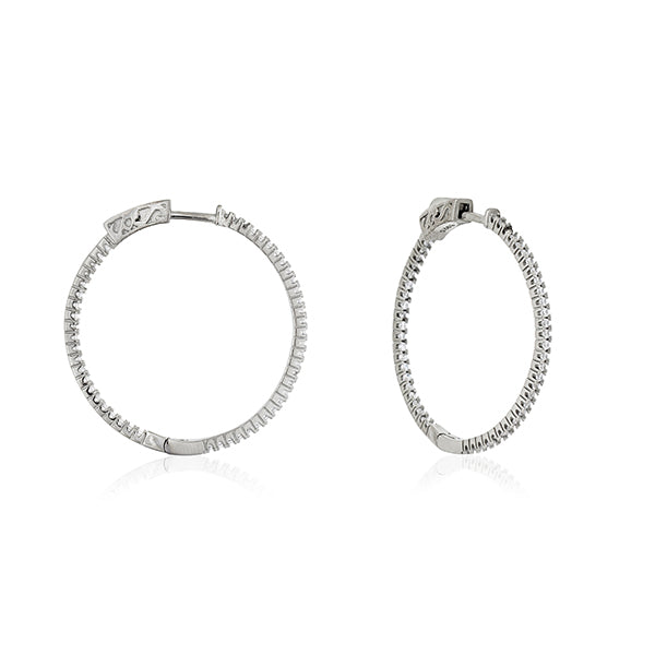 925 silver hoop earrings with sparkling zircon studs for an elegant, sophisticated look.