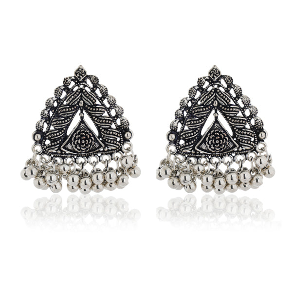 "Charming oxidized hoops with delicate ghungroo, blending tradition and playful jingles."