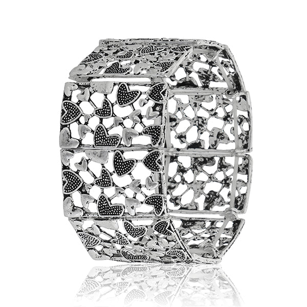 Elegant oxidized choker set with matching earrings and bracelet, ideal for a stylish festive look.