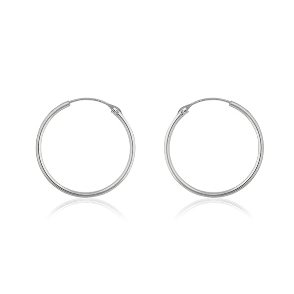 Sleek 925 silver hoop earrings with a stylish ring design, adding modern elegance to any outfit.