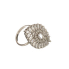 Elegant silver zircon finger ring, sleek design, perfect for adding sparkle to party wear
