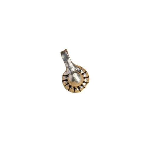 "Chic oxidized silver nose pin for festival wear, offering a subtle, retro charm with dark finish."
