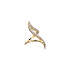 "Modern zircon finger ring in gold, featuring sleek design elements with sparkling elegance."
