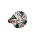 "Zircon green finger ring in silver blends sparkling brilliance with vibrant, refreshing color."
