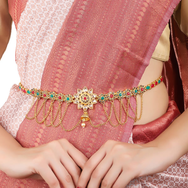 MULTICOLOR STONES STUDDED GOLD-TONE KAMARBANDH