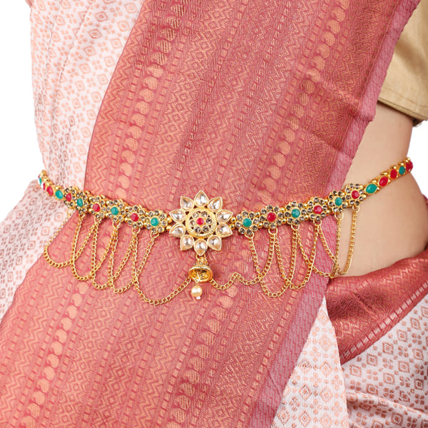 MULTICOLOR STONES STUDDED GOLD-TONE KAMARBANDH