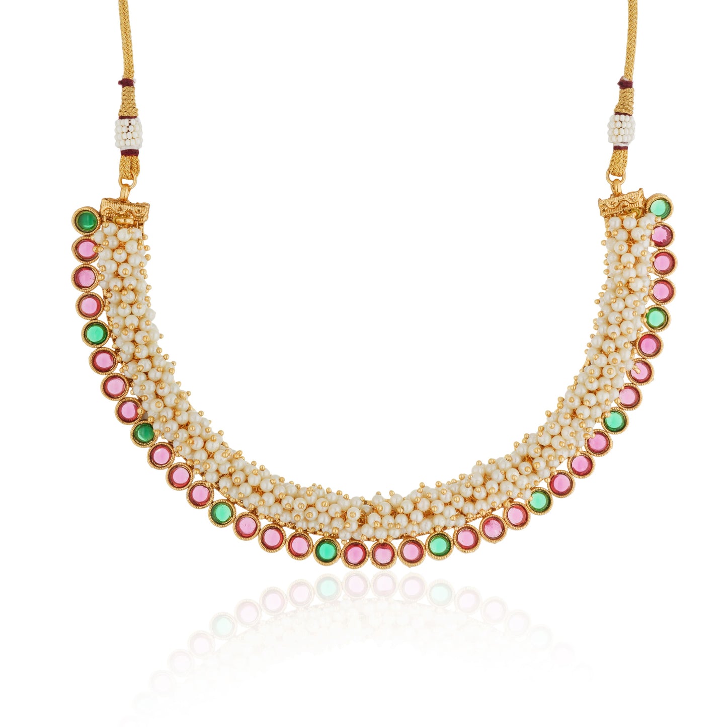 ELEVATE YOUR STYLE WITH THIS PEARLS STUDDED GOLDTONE CHOKER SET