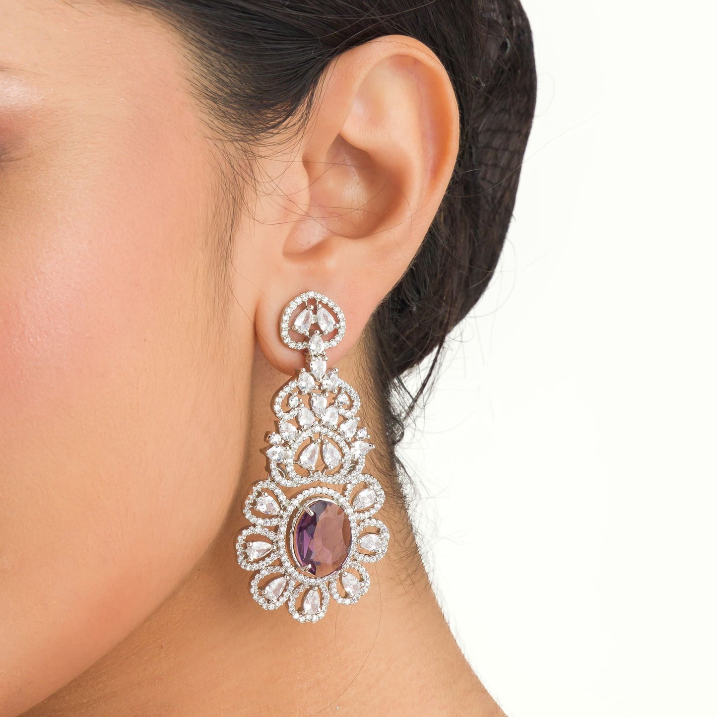 ZIRCON STUDDED STUNNING EARRINGS SET