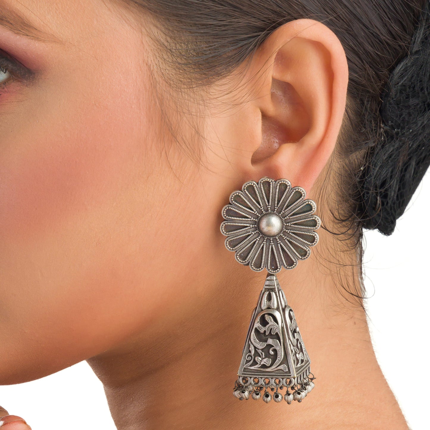 TRENDY OXIDISED EARRINGS OFFER A SLEEK, MODERN EDGE TO ANY OUTFIT."