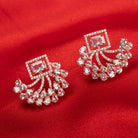 "Rose gold zircon studs add chic sparkle and refined glamour to your look."
