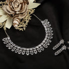 "Timeless zircon necklace with brilliant clarity and sophisticated sparkle."
