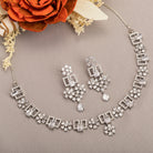 "Zircon heavy necklace with striking brilliance and bold elegance."
