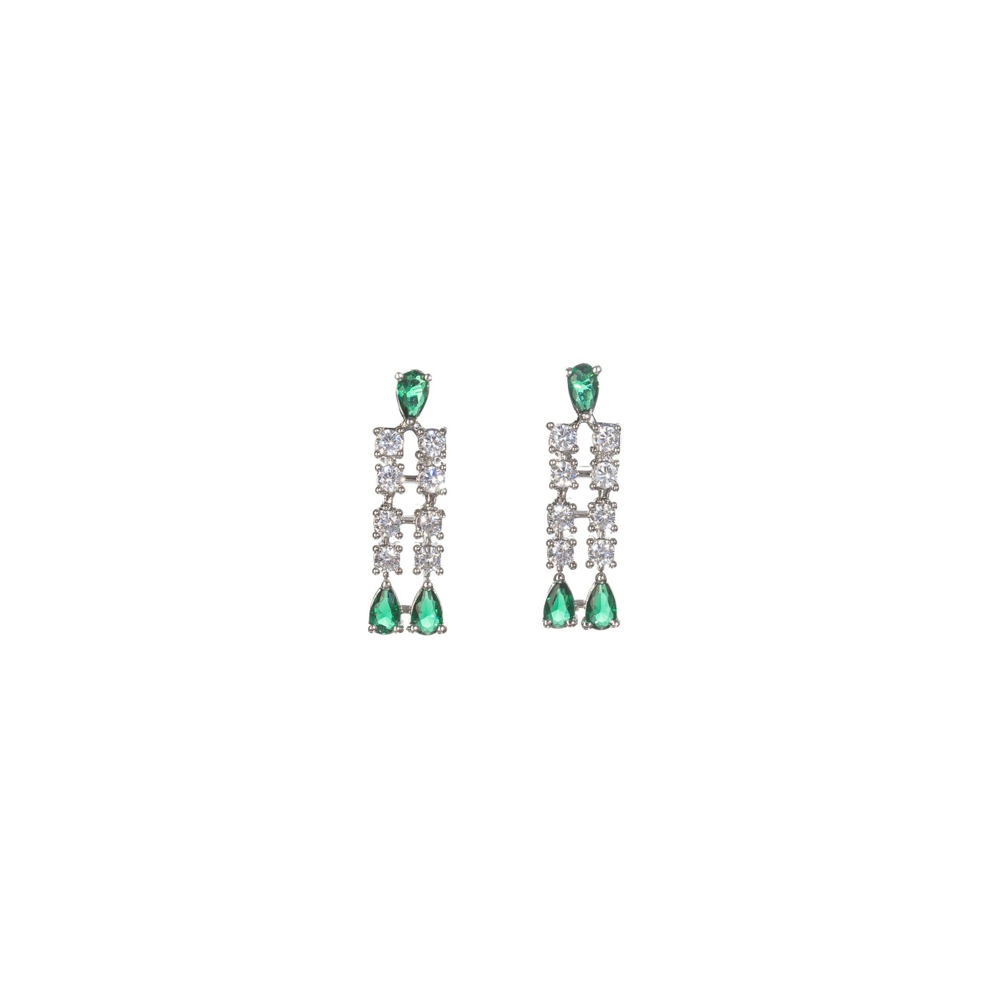 ZIRCON NECKLACE WITH WHITE AND GREEN STONES OFFERS A VIBRANT, ELEGANT TOUCH.