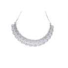 "Heavy white zircon necklace exudes timeless brilliance and sophisticated allure."
