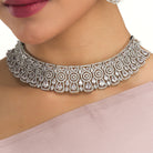  "Heavy white zircon necklace exudes timeless brilliance and sophisticated allure."
