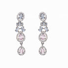 1. "Pink and white zircon necklace with silver polish creates a stunning, radiant look."
