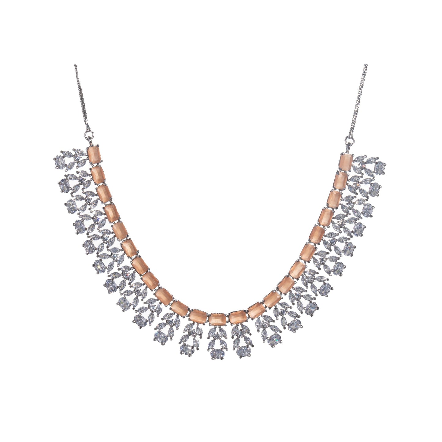 RADIANT NECKLACE FEATURING A BOLD ORANGE ZIRCON STONE FOR A VIBRANT, EYE-CATCHING STATEMENT.