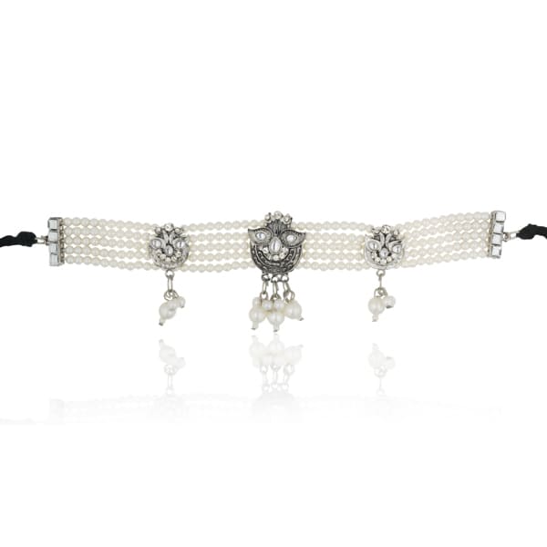 PEARL CHOKER SET WITH OXIDISED TOUCH