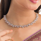 Light pink zircon necklace brings modern elegance with a soft, trendy charm.
