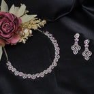 Light pink zircon necklace brings modern elegance with a soft, trendy charm.
