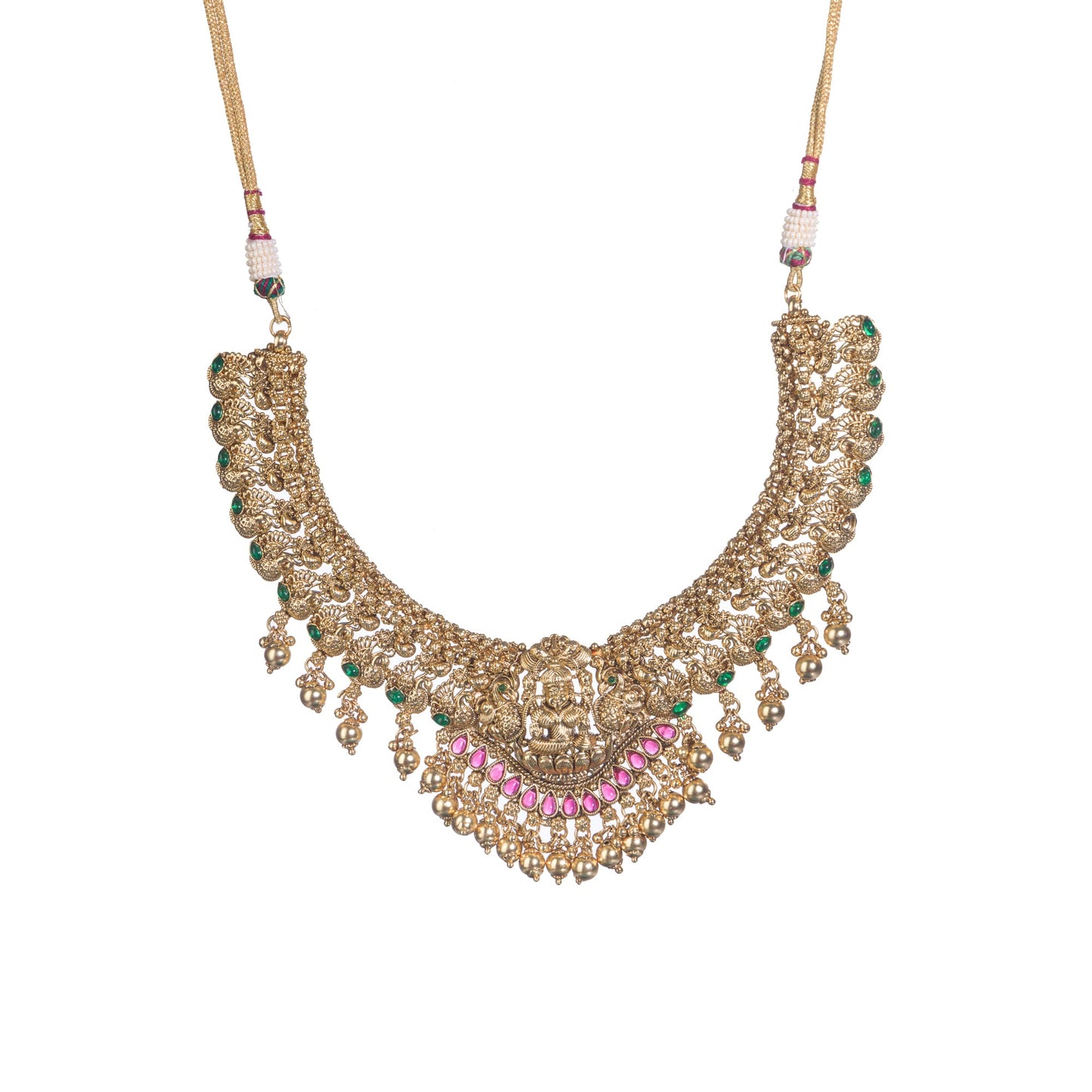 TEMPLE NECKLACE FEATURES CLASSIC, DETAILED CRAFTSMANSHIP.