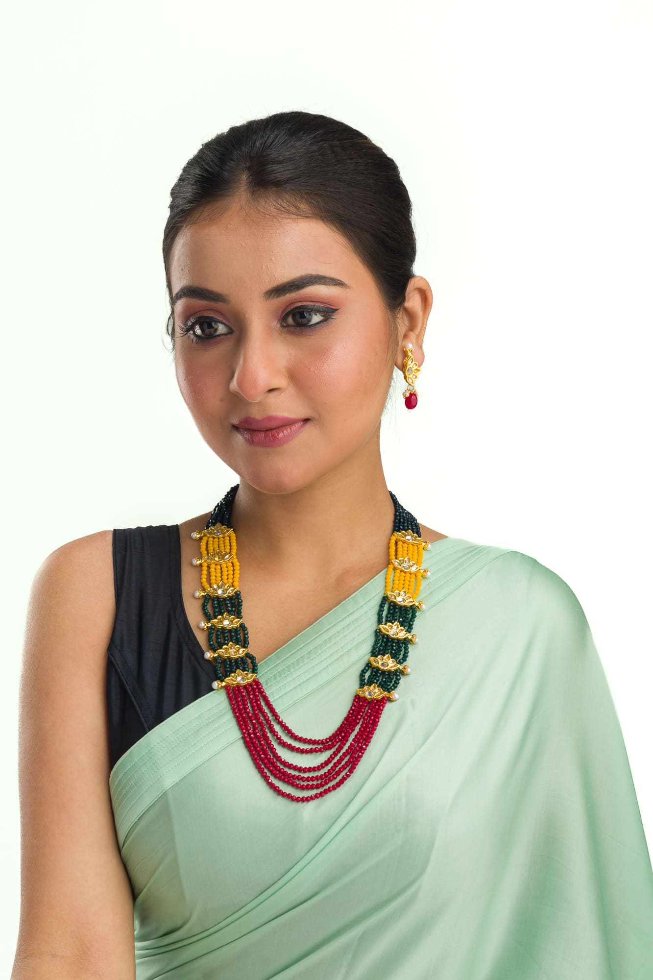 MULTI COLOUR PEARL LONG NECKLACE SET