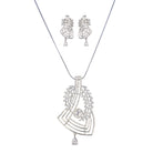 Silver zircon pendant shines with refined elegance for a timeless look.
